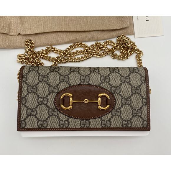 NEW! GUCCI GG HORSEBIT CHAIN WALLET CROSSBODY SHOULDER BAG BOX AUTHENTIC! - Picture 7 of 13